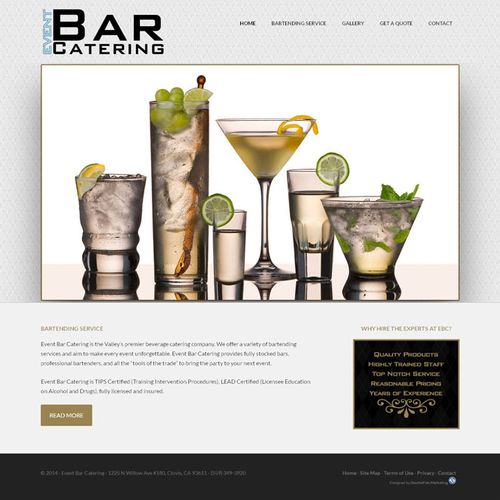 This is a catering web design project for Event Ba