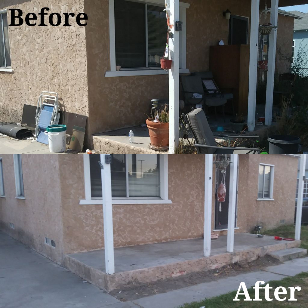 Before and after patio project