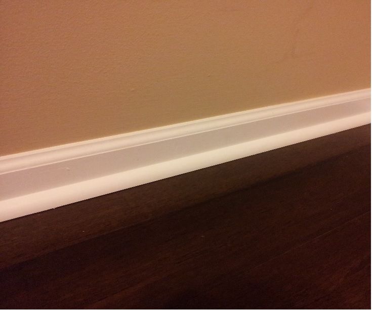 Quarter round trim painted. No blemishes left on t