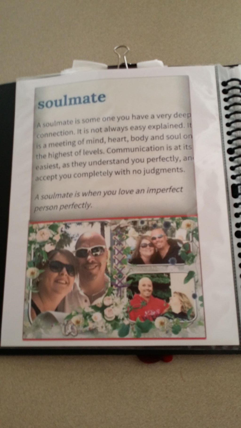 Example of a keepsake binder made for the couple u