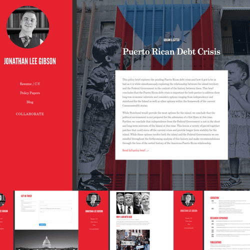 Website/blog created for Jonathan Lee Gibson, a DC