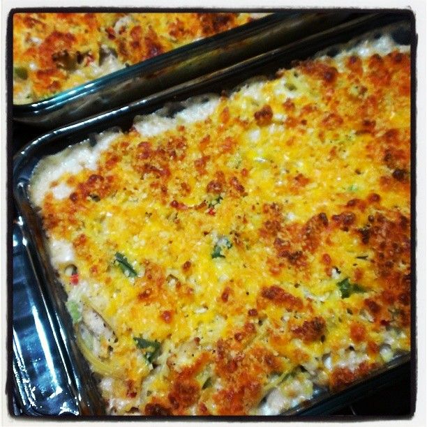 Creamy chicken pasta casserole
