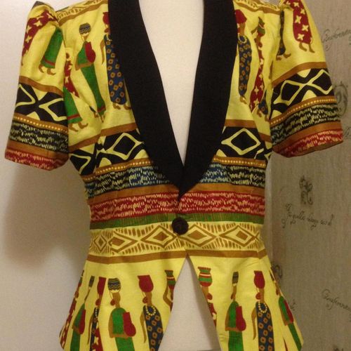 Beautiful peplum African print jacket. Can be made