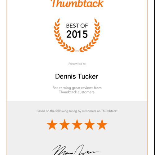 An award given by Thumbtack for a high number of p
