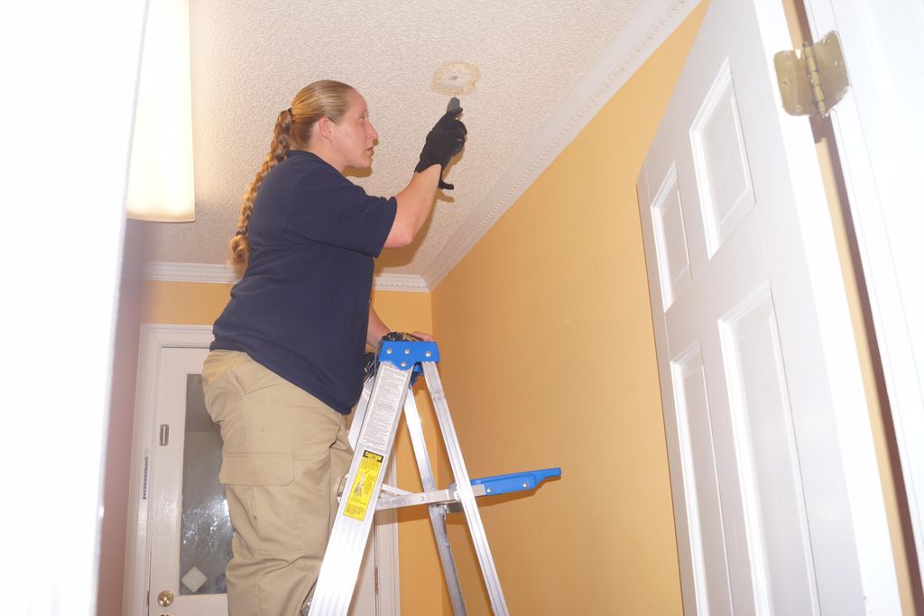 Water staining noticed, tested with moisture meter