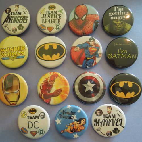 Superhero Buttons! I can bring blanks to a party a