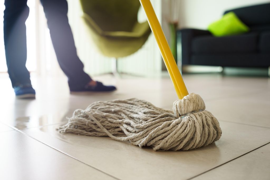All floors are thoroughly swept and mopped