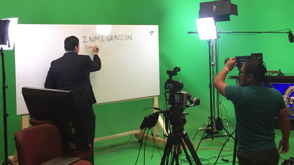 Diego filming an informational video on immigratio