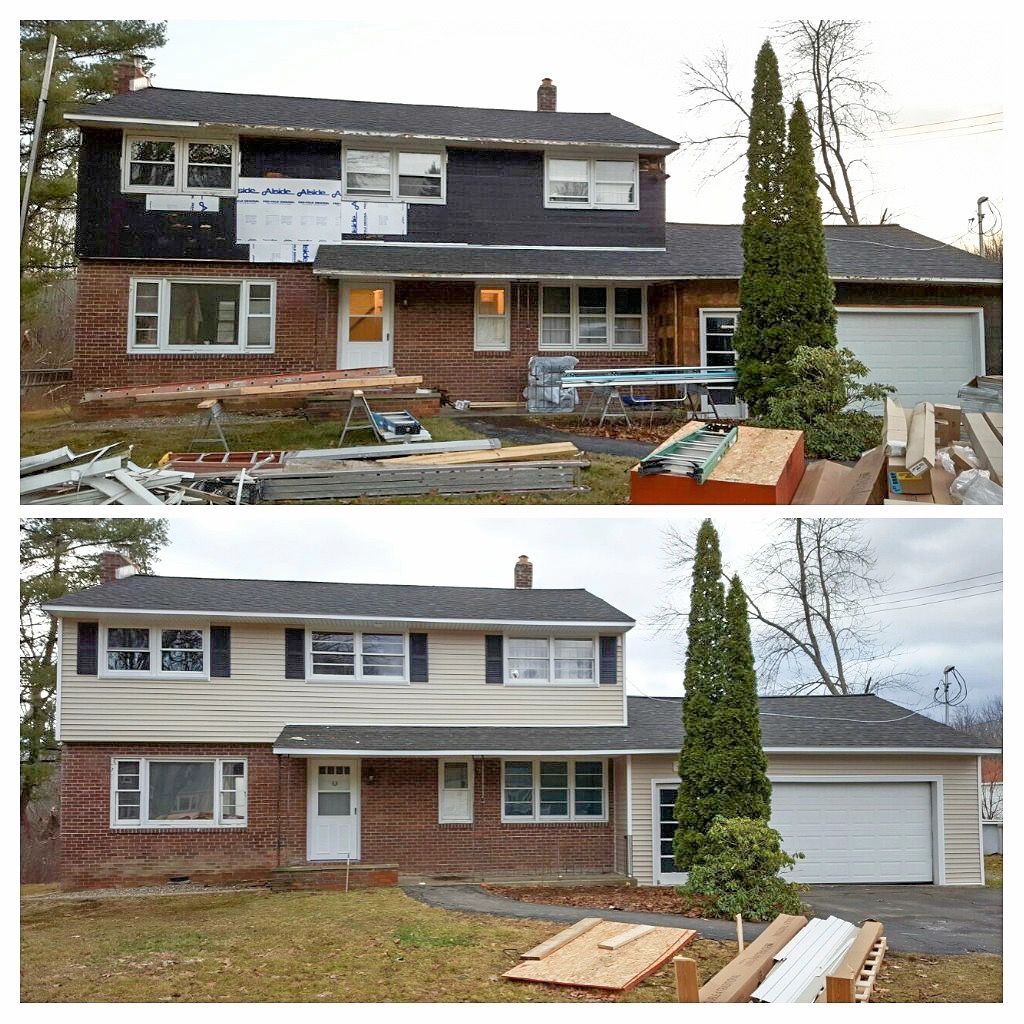 Before and after photos of a 1800 Sq foot colonial