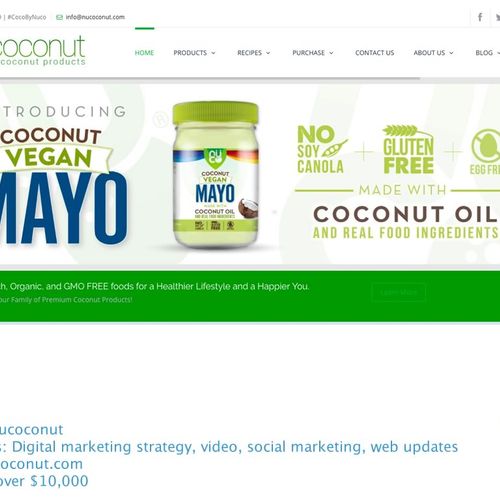 Nucoconut: Digital marketing strategy, website man