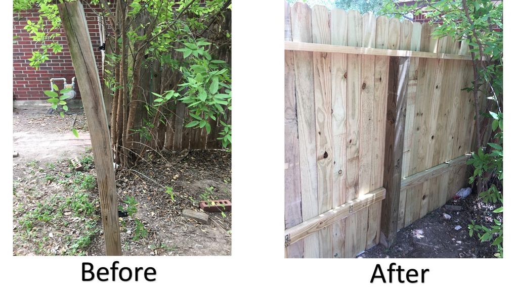 replaced fence and post