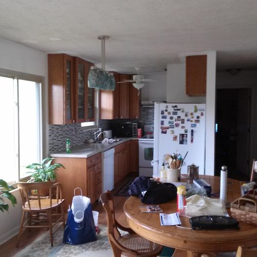 After:  For this kitchen we removed the bulkhead, 