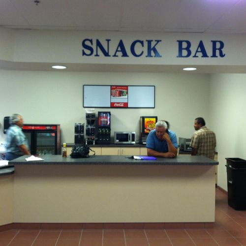 A new snack-bar at the community college.