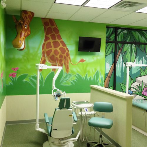Custom Jungle themed Pediatric Dental office. feat