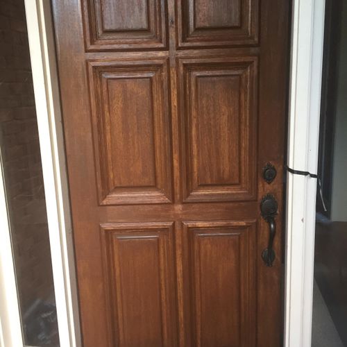 Door After Stripping, Sanding, Staining, Clear coa