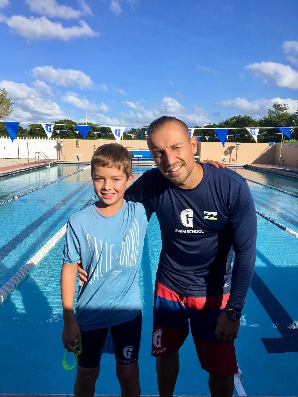 Coach Roman and  his Gulliver  swim school's swimm
