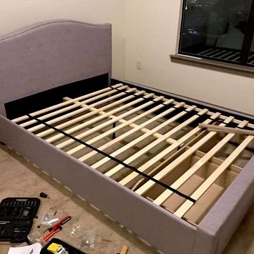 A bed frame assembly in Jacksonville
