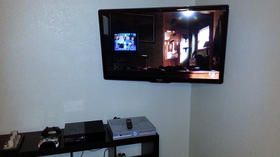 Live in a small space, we can do a corner install 