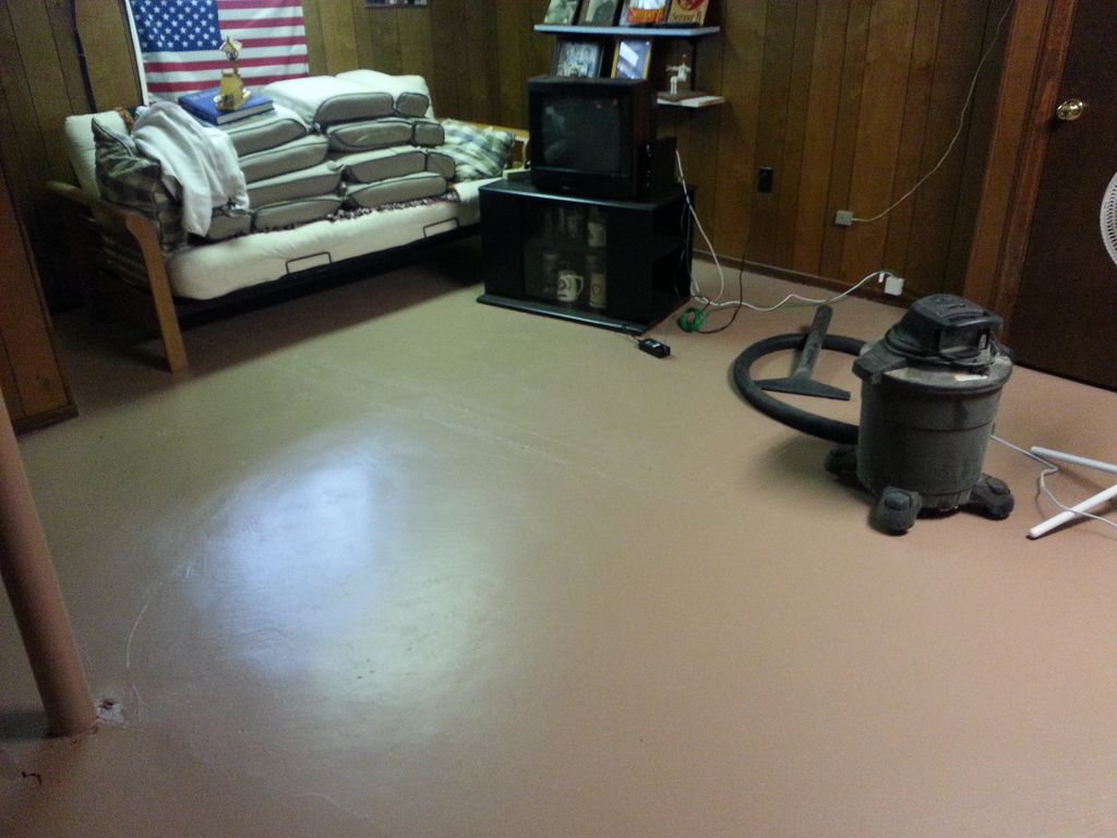 After picture of basement floor coating applied