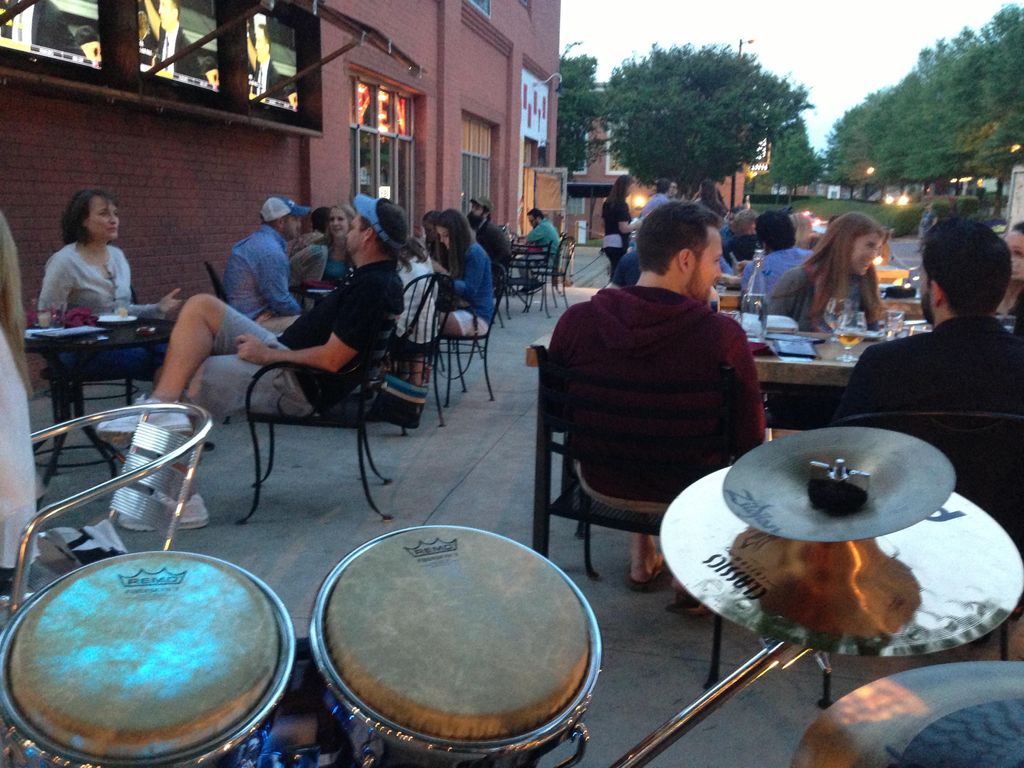 Chillin' crowd on the patio, every week at Heist B