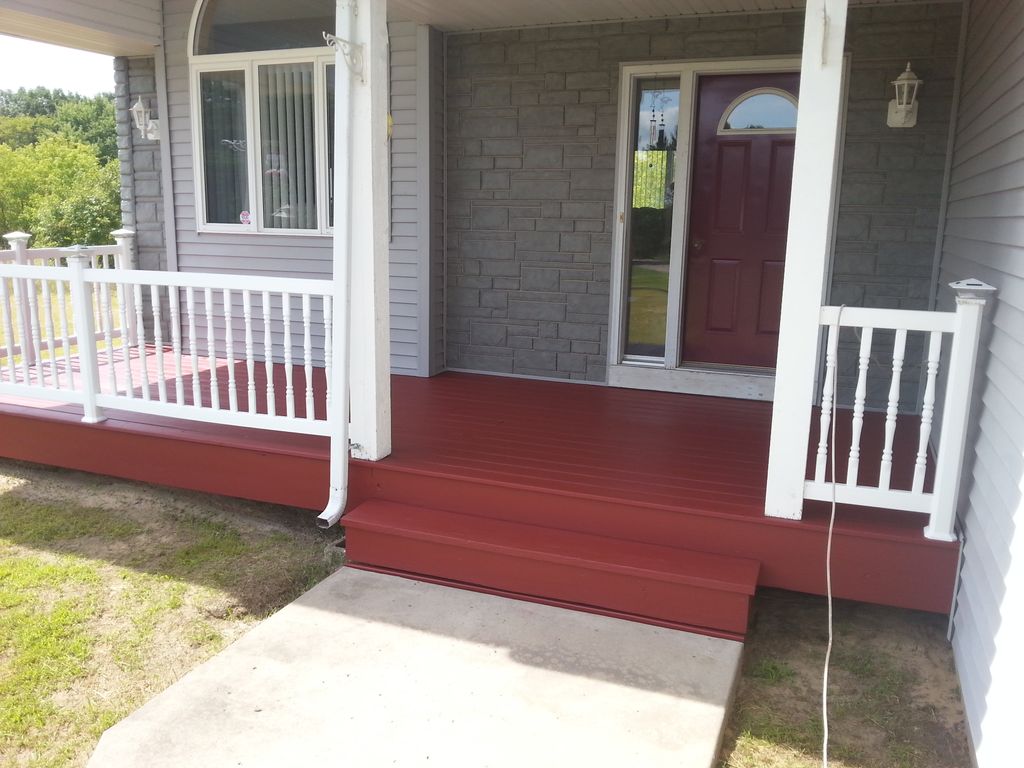 front porch and railing solid stain