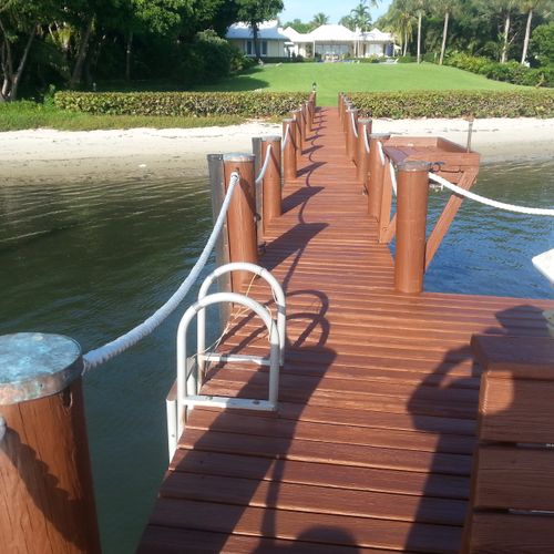 Dock after cleaning, painting and restoration - al