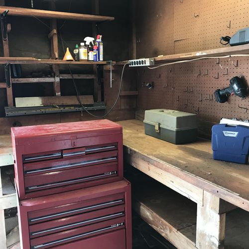 After picture of the same garage work station 