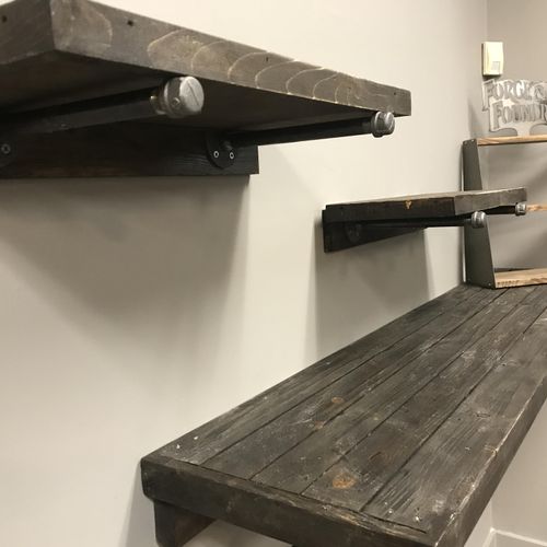 shelves from reclaimed wood