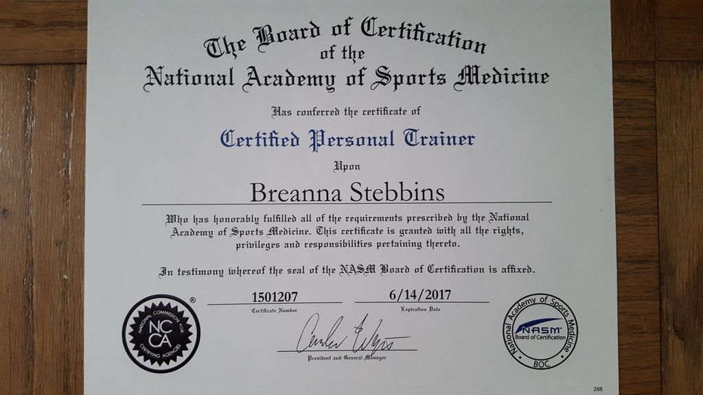 NASM-CPT Certification 2015-2017