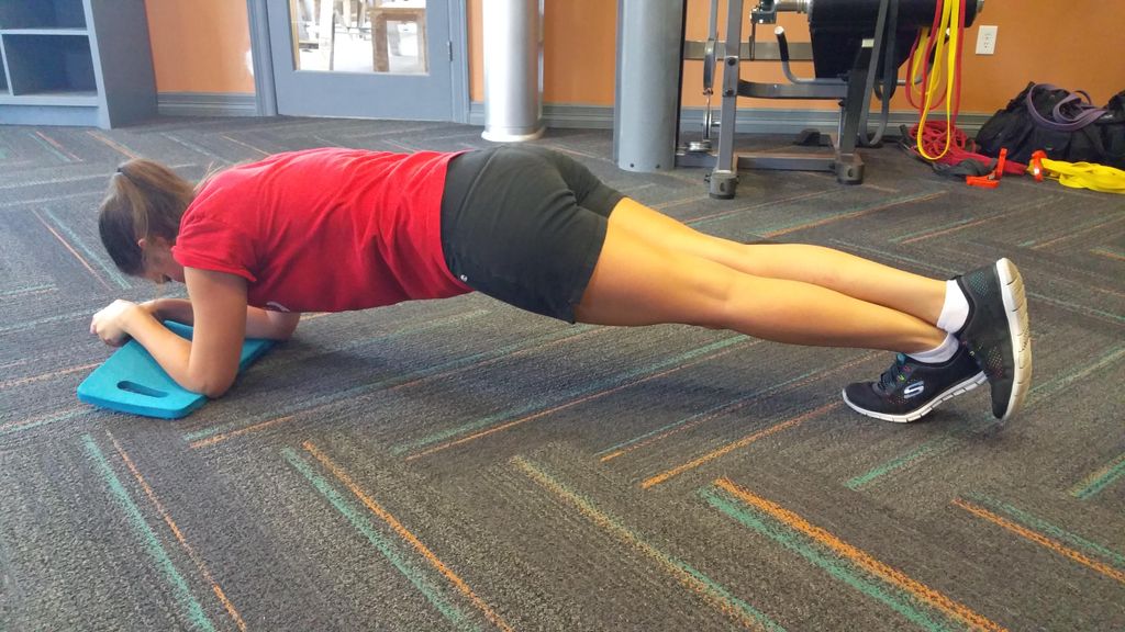 We do planks for core strength. 
No sit ups or cru