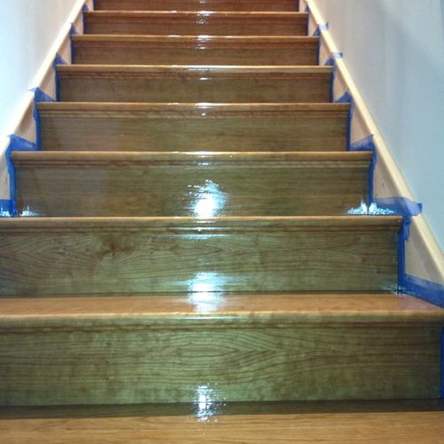 Refinished stairway.