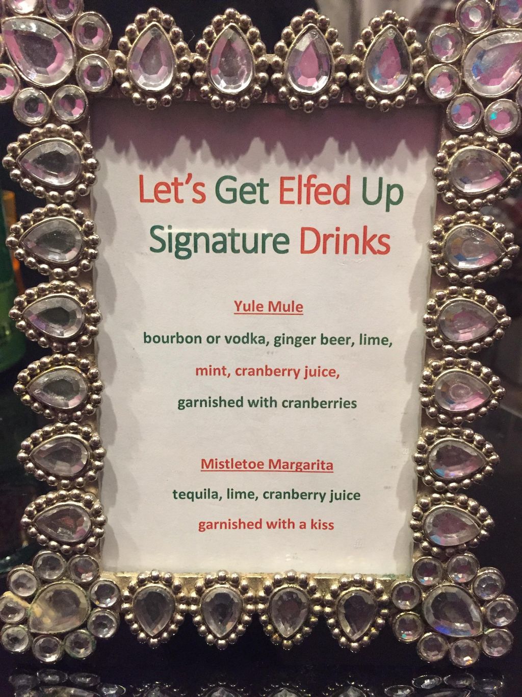 Holiday Party Drink Menu