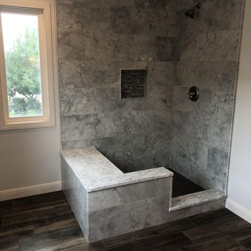 Marble Shower turned out BEAUTIFUL