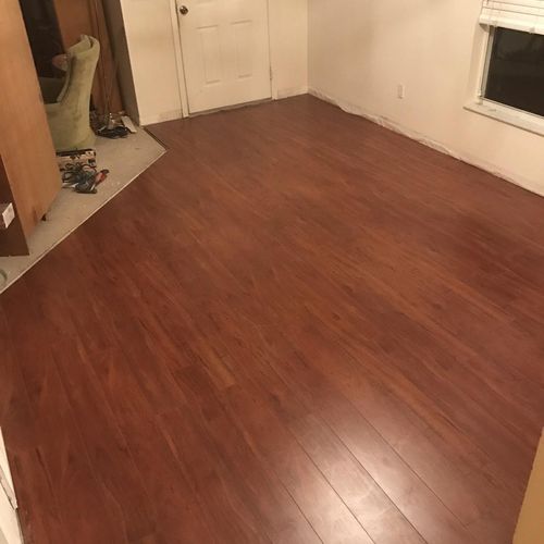Installed laminate flooring for client 