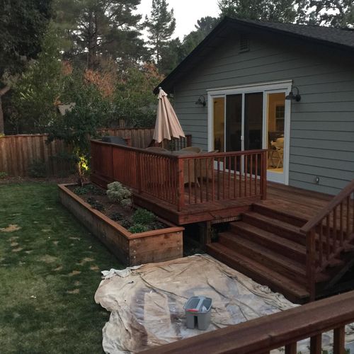Client’s deck after being stained. 