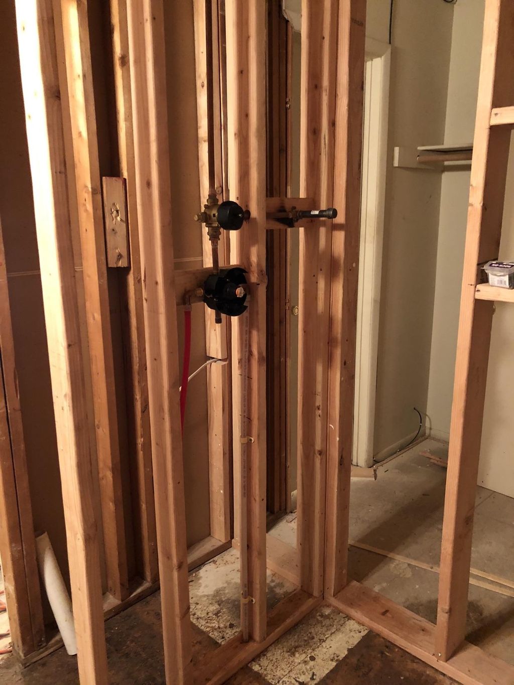 New plumbing and shower mixer install .
