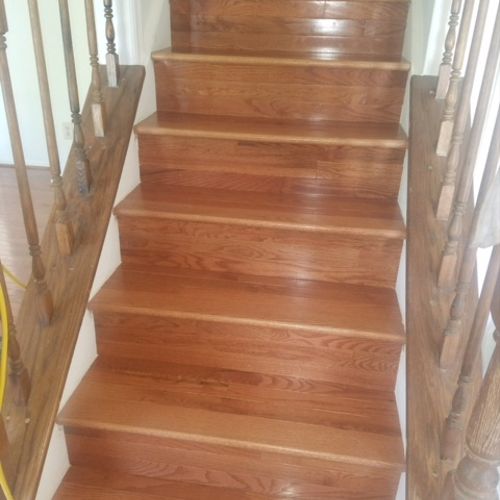 What the same stairs would look like with hardwood