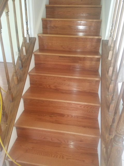 What the same stairs would look like with hardwood