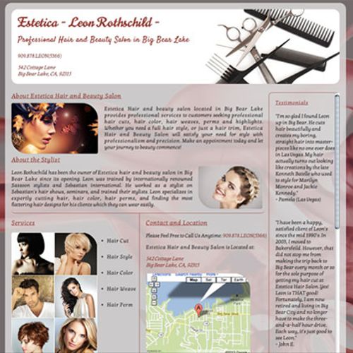 Estetica Hair Salon Website