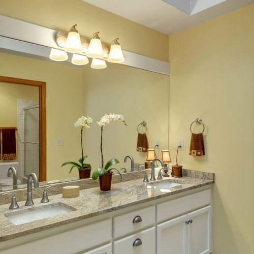 Bathroom Remodel, Upgrade cabinets, granite and fi