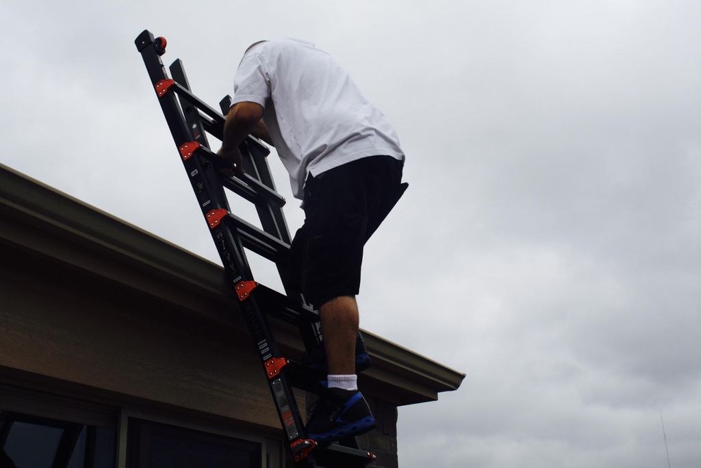 climbing a ladder