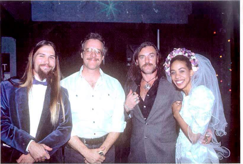 Rocker wedding with best man, Lemme of Motorhead