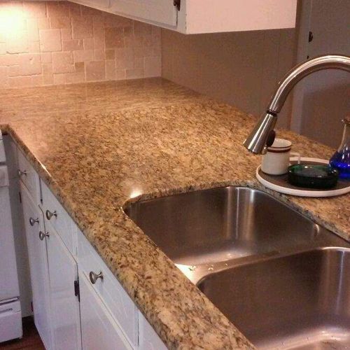 Granite countertop at clients choice with pull dow