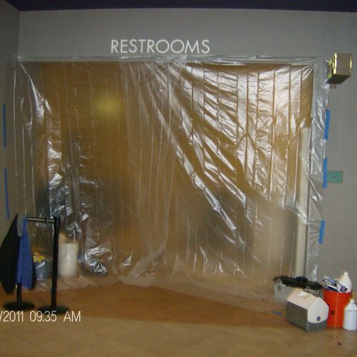 containment closing off the restroom