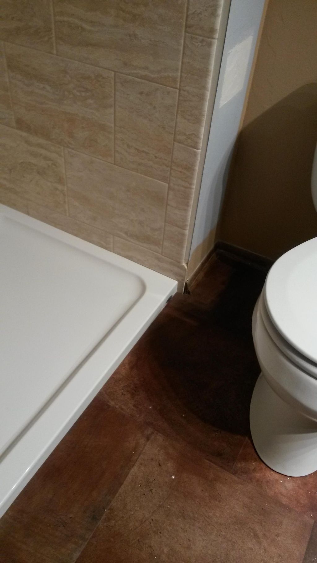 Shower tile edge finish.