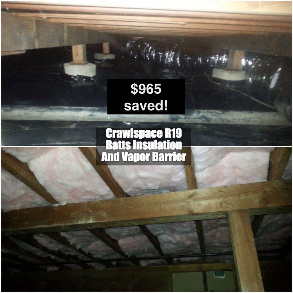 Vapor barrier and R-19 Owens Corning Batts/Rolls i