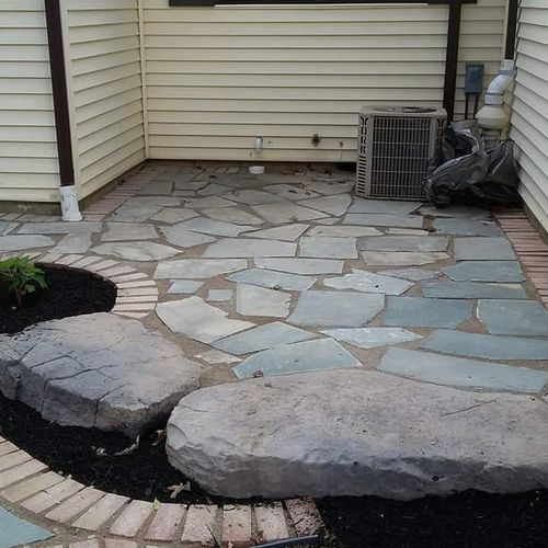 recycled flagstone and brick cut cost on this one 