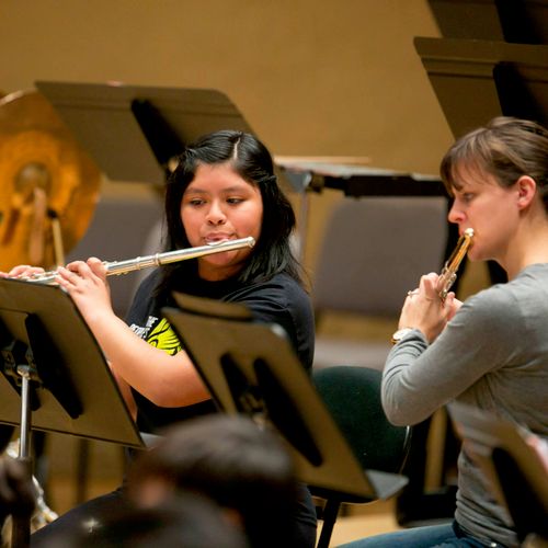 Coaching a student with the Civic Orchestra of Chi
