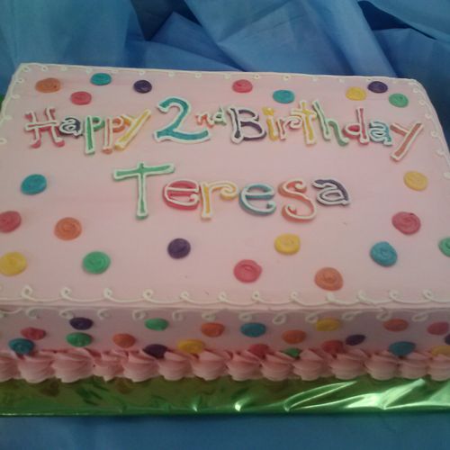Birthday cake, half sheet
