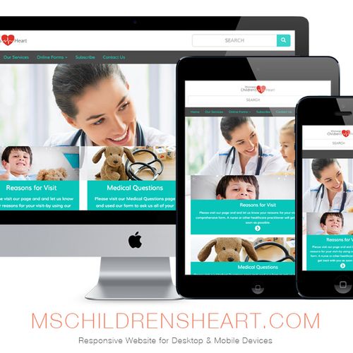 Responsive website design for MS Children's Heart.